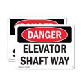 thumbnail image 1 of (2 Pack) Elevator Shaft Way OSHA Danger Sign 10 Inch X 7 Inch Indoor / Outdoor Rust-Free Aluminum Metal Signs for Workplace, Workshop, and Construction Site, Made in the USA, 1 of 8