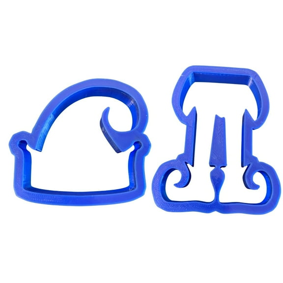2 Pack Elf Cookie Cutter Set Christmas Holiday Baking Kit with Elf Hat (3.5 in) & Elf Body (4.5 in)