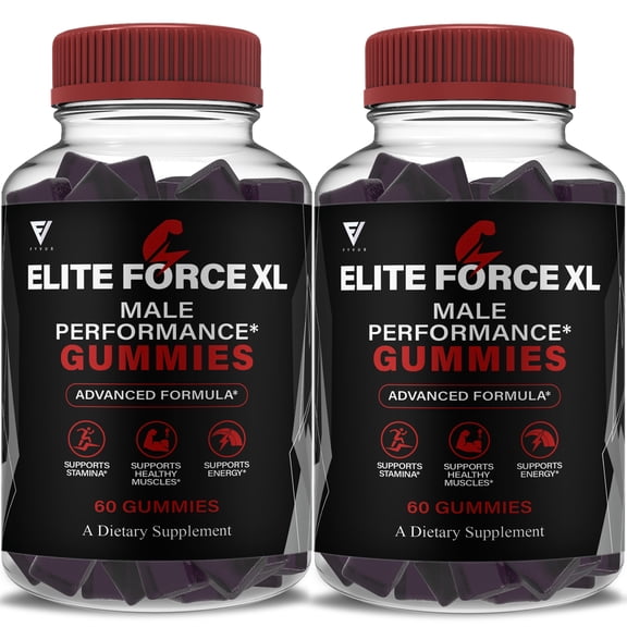 (2 Pack) Elite Force XL Male Support, EliteForceXL Advanced (120 Gummies)