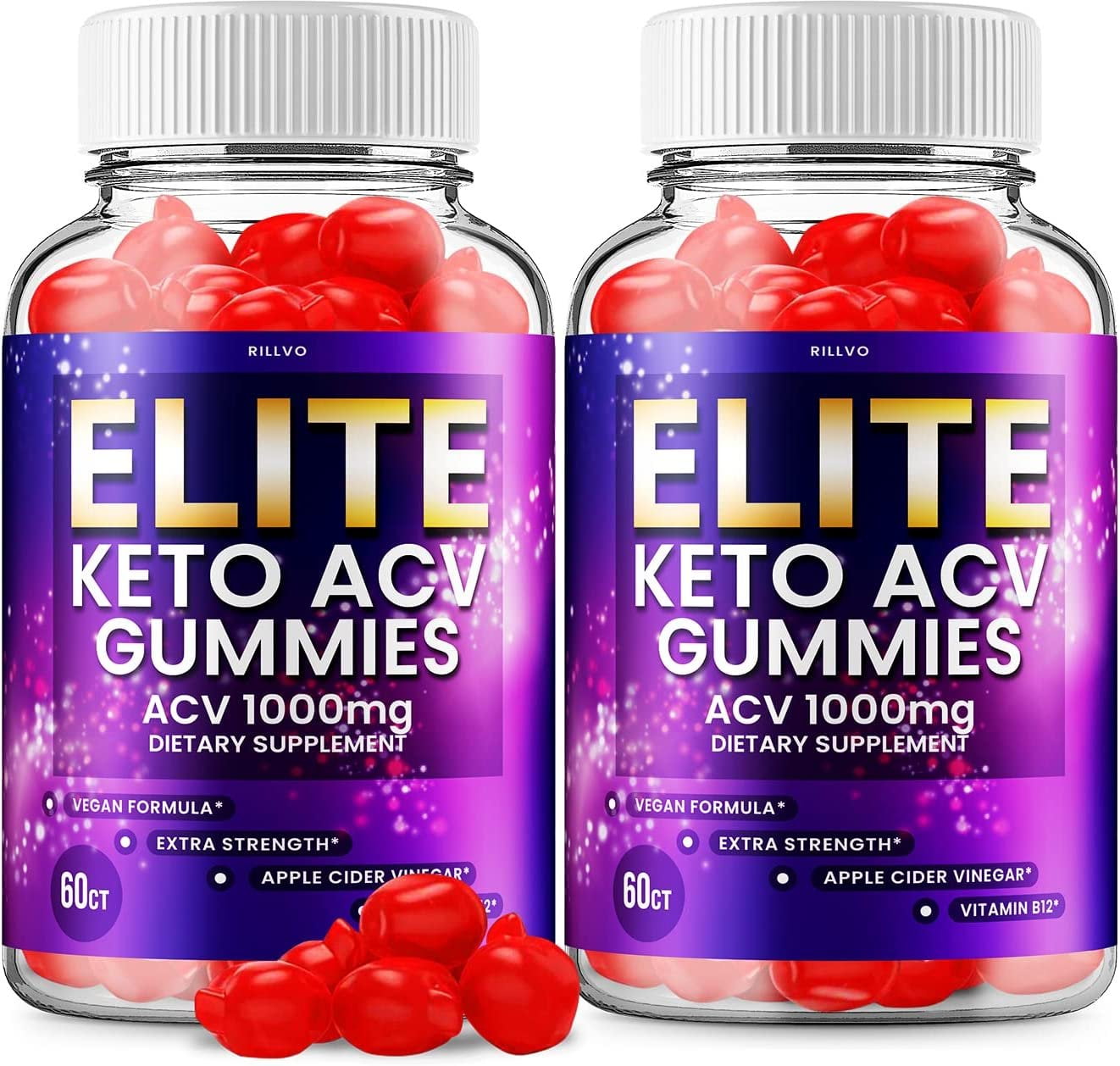 2 Pack Elite Keto ACV Gummies Elite Keto + ACV 500 mg Advanced Formula