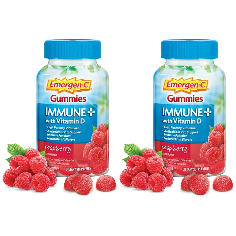 Emergen-C Immune+ Raspberry Gummies - For Immune Support - Raspberry - 1 Each - 45 Per Bottle Emergen-C Immune+ Raspberry Gummies - For Immune Support - Raspberry - 1 Each - 45 Per Bottle