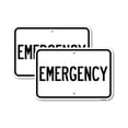 thumbnail image 1 of (2 Pack) Emergency | 18" X 24" Heavy-Gauge Aluminum Sign | Rust Free Aluminum, Weather Resistant, Waterproof, Fade Resistant, 2 Pre-drilled Holes, 1 of 4