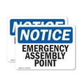 thumbnail image 1 of (2 Pack) Emergency Assembly Point OSHA Notice Sign 10 Inch X 7 Inch Vinyl Label Decal Sticker Weather Resistant, UV Protected for Workplace, Business, and Construction Site, Made in the, 1 of 7