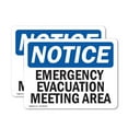 thumbnail image 1 of (2 Pack) Emergency Evacuation Meeting Area OSHA Notice Sign 7 Inch X 5 Inch Vinyl Label Decal Sticker Weather Resistant, UV Protected for Workplace, Business, and Construction Site,, 1 of 7