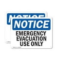 thumbnail image 1 of (2 Pack) Emergency Evacuation Use Only OSHA Notice Sign 14 Inch X 10 Inch Indoor / Outdoor Rust-Free Aluminum Metal Signs for Workplace, Workshop, and Construction Site, Made in the USA, 1 of 8
