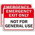 thumbnail image 1 of 2 Pack Emergency Exit Only Not for General Use Signs, 10" x 7" Rust Free Reflective Aluminum Emergency Exit Sign, Fade & Weather Resistant, UV Protected, Indoor/Outdoor Use, Easy to Mount, 1 of 6