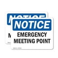 thumbnail image 1 of (2 Pack) Emergency Meeting Point OSHA Notice Sign 14 Inch X 10 Inch Vinyl Label Decal Sticker Weather Resistant, UV Protected for Workplace, Business, and Construction Site, Made in the, 1 of 7
