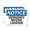 thumbnail image 1 of (2 Pack) Emergency Muster Location OSHA Notice Sign 14 Inch X 10 Inch Plastic Sign, Weather Resistant, UV Protected for Workplace, Business, and Construction Site, Made in the USA, 1 of 8