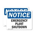 thumbnail image 1 of (2 Pack) Emergency Plant Shutdown OSHA Notice Sign 5 Inch X 3.5 Inch Vinyl Label Decal Sticker Weather Resistant, UV Protected for Workplace, Business, and Construction Site, Made in, 1 of 7