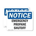 thumbnail image 1 of (2 Pack) Emergency Propane Shutoff OSHA Notice Sign 18 Inch X 12 Inch Vinyl Label Decal Sticker Weather Resistant, UV Protected for Workplace, Business, and Construction Site, Made in, 1 of 6