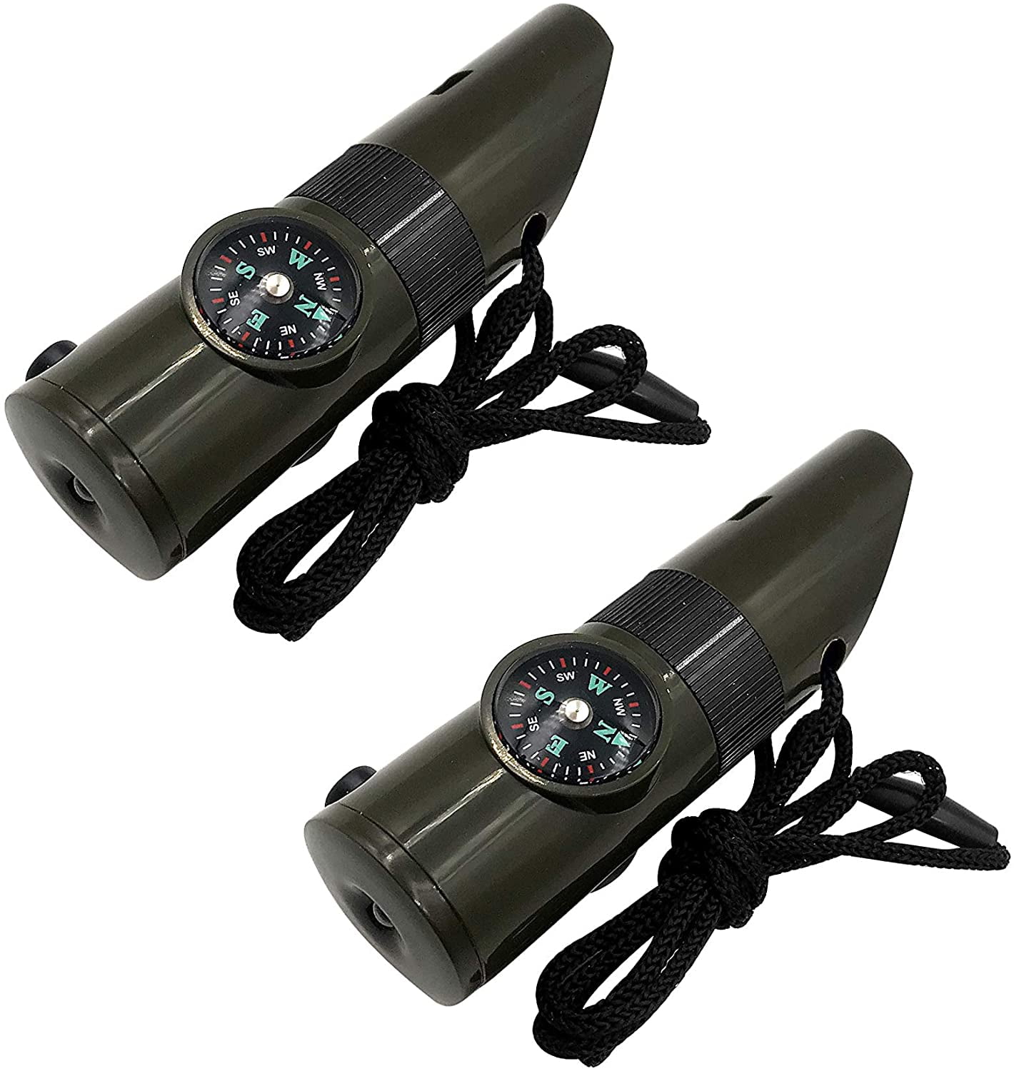 2 Pack Emergency Survival Whistle, 3in1 Emergency Whistles with