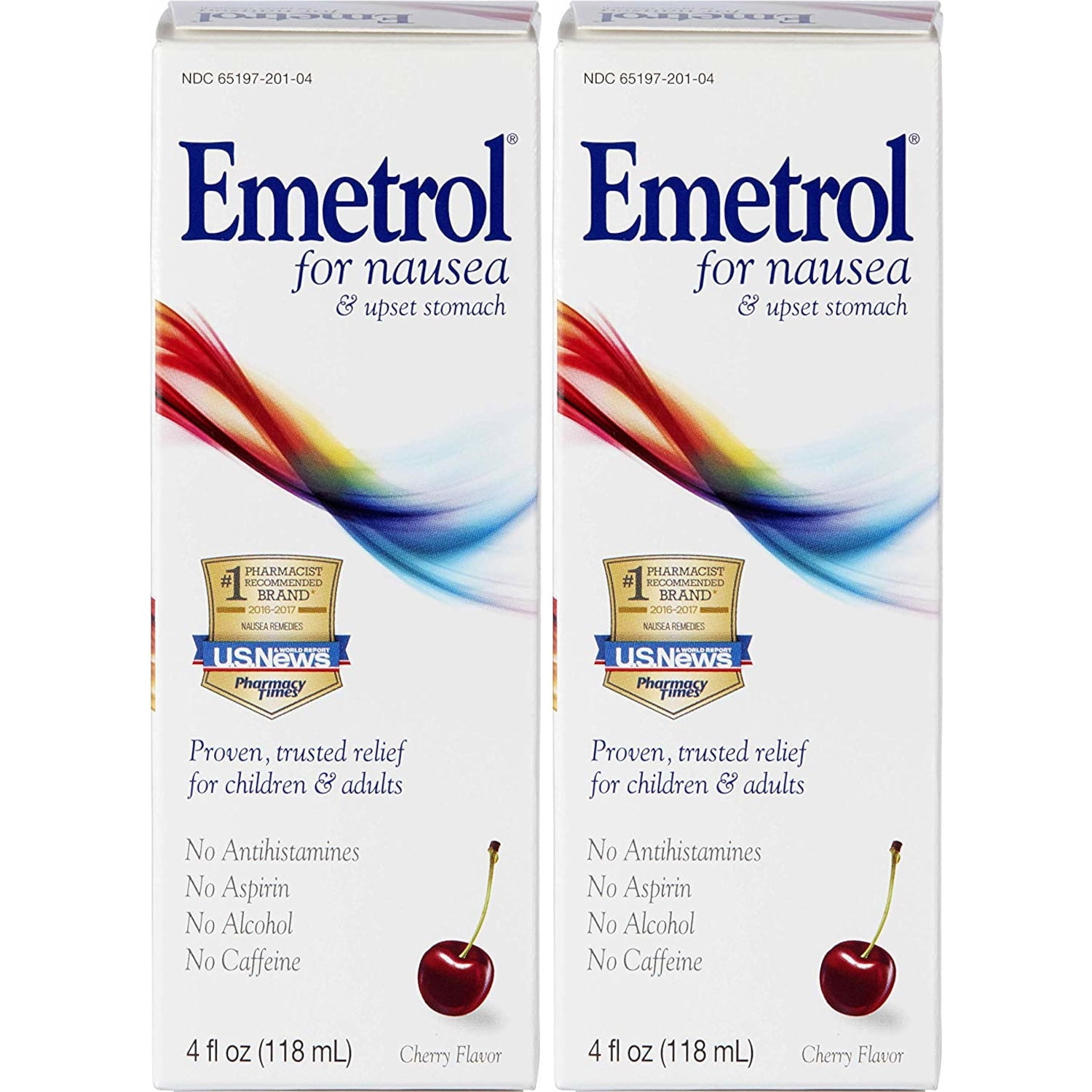 2 Pack Emetrol For Nausea Cherry Flavor 4.0 Oz Each