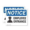 thumbnail image 1 of (2 Pack) Employee Entrance Sign With Symbol OSHA Notice Sign 18 Inch X 12 Inch Vinyl Label Decal Sticker Weather Resistant, UV Protected for Workplace, Business, and Construction Site,, 1 of 6
