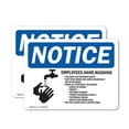 thumbnail image 1 of (2 Pack) Employee Hand Washing OSHA Notice Sign 5 Inch X 3.5 Inch Vinyl Label Decal Sticker Weather Resistant, UV Protected for Workplace, Business, and Construction Site, Made in the, 1 of 7