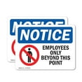 thumbnail image 1 of (2 Pack) Employees Only Beyond This Point OSHA Notice Sign 24 Inch X 18 Inch Vinyl Label Decal Sticker Weather Resistant, UV Protected for Workplace, Business, and Construction Site,, 1 of 7