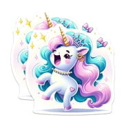 2 Pack Enchanting Unicorn Magnets - Magical Princess Fantasy Decor - Sparkly Mythical Creature Fridge Locker Accessory - 5 Inches On Longest Side - Thick Durable Magnet - Made in USA - MAG23000