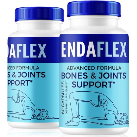 (2 Pack) EndaFlex – Premium All-Natural Bones & Joint Support Pills Formulated for Enhanced Flexibility and a Full Range of Motion, Discover the Benefits with Official Enda Flex (120 Capsules)
