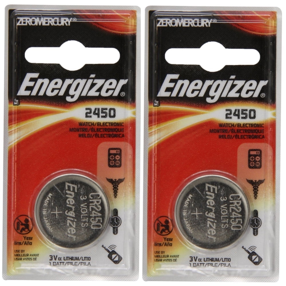 2 Pack Energizer CR2450 ECR2450 CR 2450 3V Lithium Coin Cell Button Battery