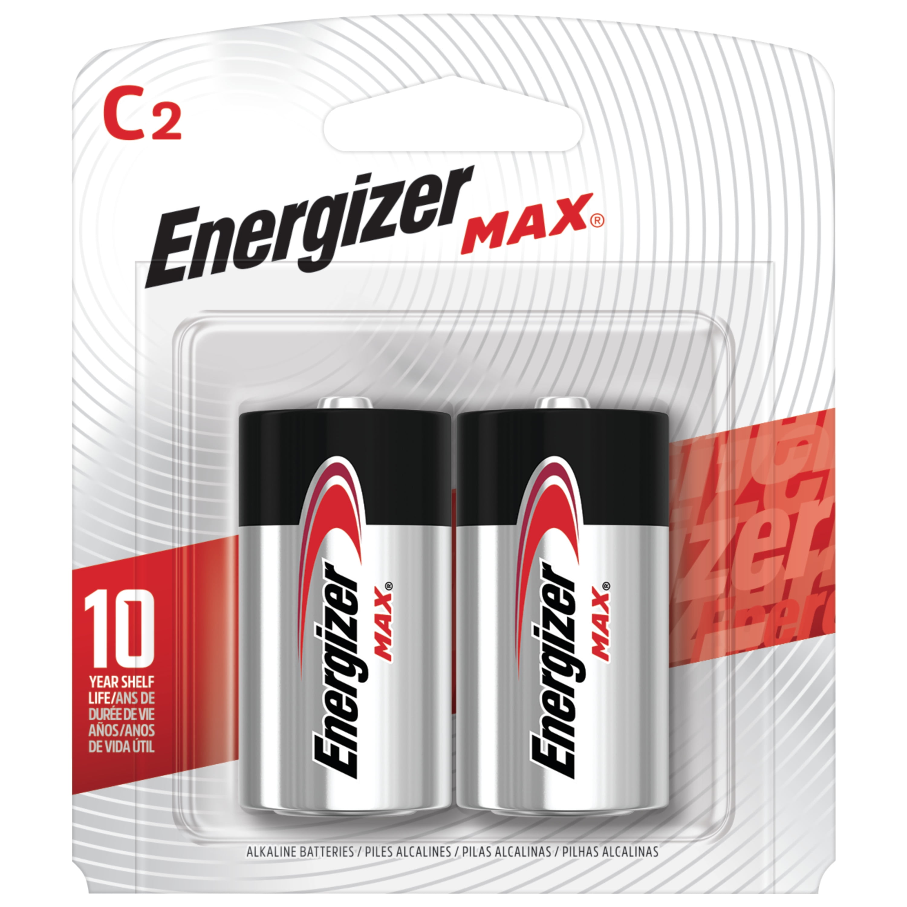 2 Pack - Energizer MAX Alkaline Batteries C 2 Each