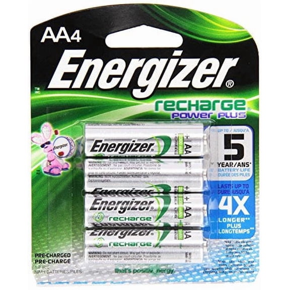 2 Pack Energizer Rechargeable Power Plus AA 2300 mAh Batterie 2 Ea = 4 Batteries