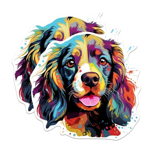 (2 Pack) English Cocker Spaniel Dog Breed Stickers - 5 Inches On Longest Side - Choose from Over 100 Dog Breeds - for Cars, Trucks, Skateboards, Laptops - Made in USA - BMCS1850