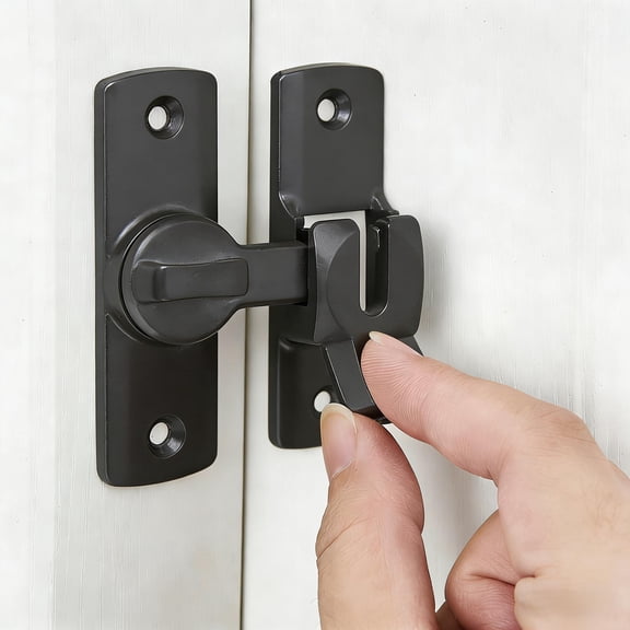 2 Pack Enhanced Security Flip Latch Lock - Heavy-Duty 90/180 Degree Sliding and Swing Door Latch for Barns, Gates, and More Gray
