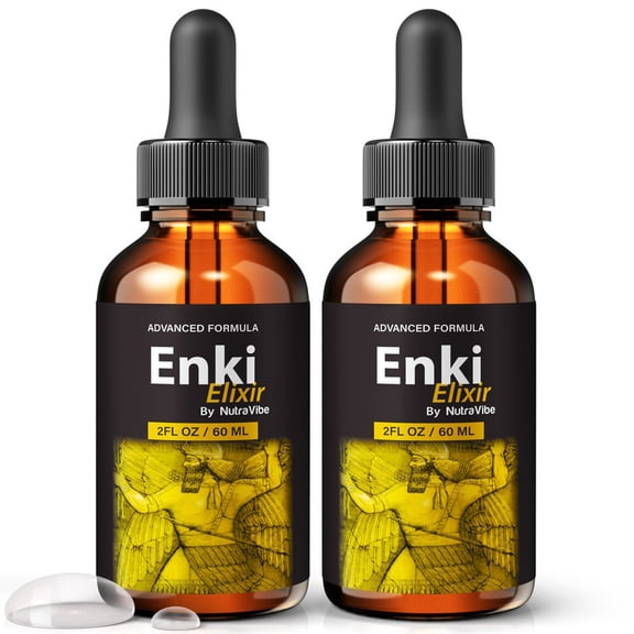 (2 Pack) Enki Elixir Drops Daily Liquid Formula with a Clean, Natural Blend to Support Natural Flow, Balanced Levels & Healthy Circulation | Convenient for Consistent Use (60 Servings)