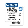 thumbnail image 1 of (2 Pack) Do Not Enter When Laser In Use OSHA Notice Sign 12 Inch X 18 Inch Vinyl Label Decal Sticker Weather Resistant, UV Protected for Workplace, Business, and Construction Site, Made in the USA, 1 of 7