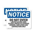 thumbnail image 1 of (2 Pack) Do Not Enter Limited Access Area Access OSHA Notice Sign 14 Inch X 10 Inch Indoor / Outdoor Rust-Free Aluminum Metal Signs for Workplace, Workshop, and Construction Site, Made in the USA, 1 of 8