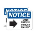 thumbnail image 1 of (2 Pack) Enter Nursery Through Side Hallway Sign, 1 of 7