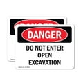 thumbnail image 1 of (2 Pack) Do Not Enter Open Excavation OSHA Danger Sign 14 Inch X 10 Inch Vinyl Label Decal Sticker Weather Resistant, UV Protected for Workplace, Business, and Construction Site, Made in the USA, 1 of 7
