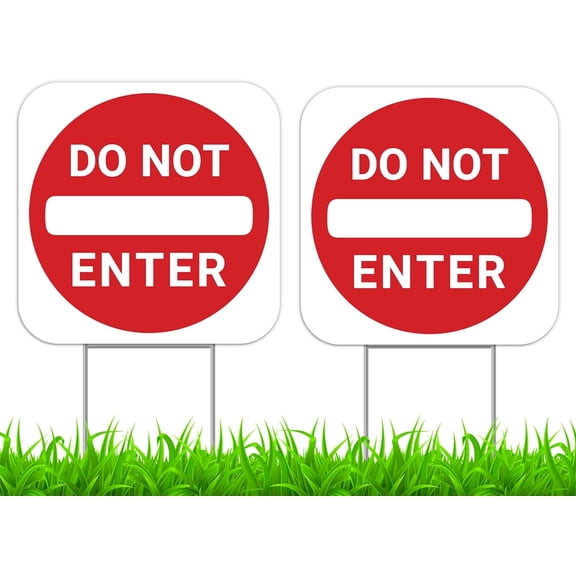 2 Pack Do Not Enter Signs, 8"x12" - - No Exit No Outlet Dead End No Thru Traffic No Turn Around Sign Metal Tin Signs/Without a frame