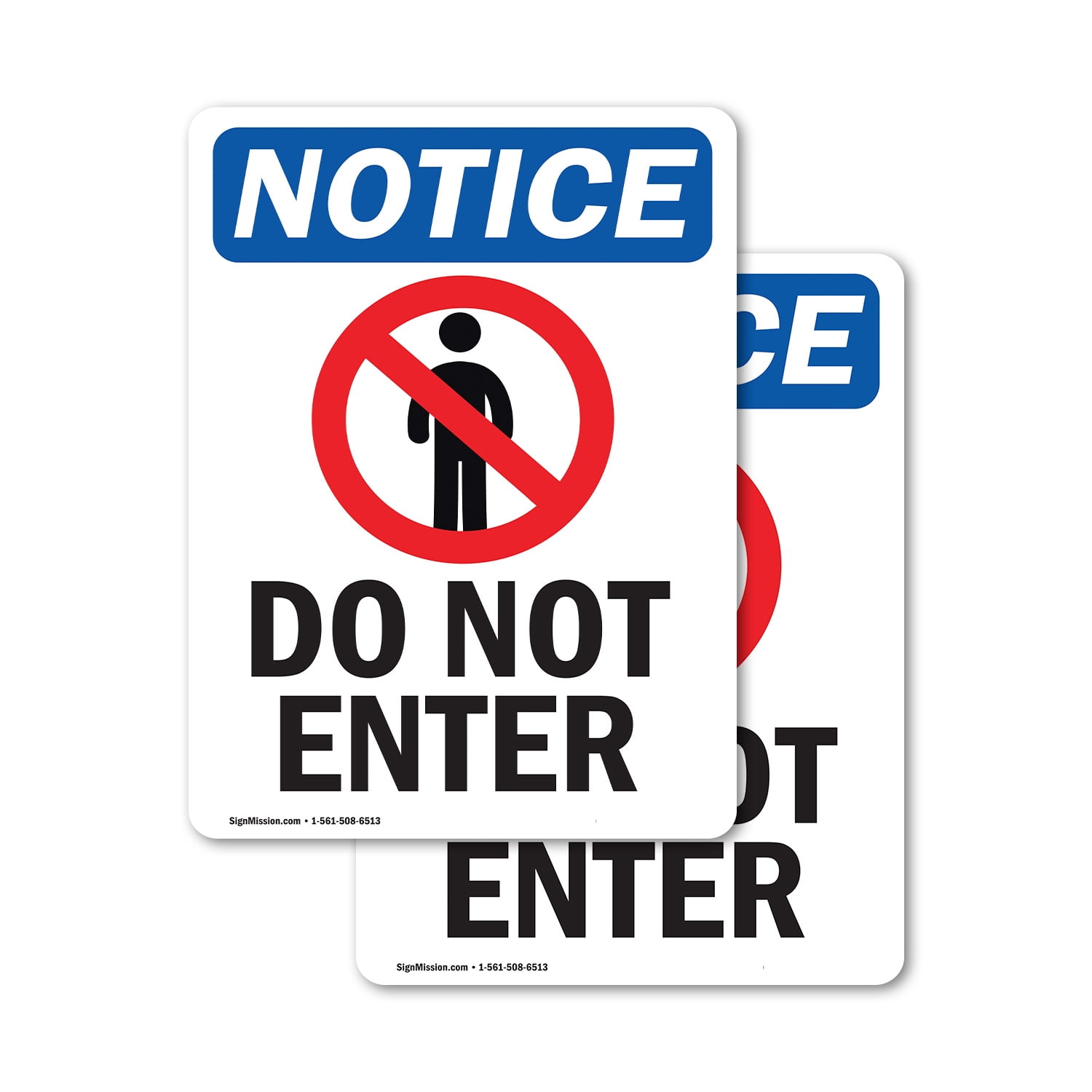 (2 Pack) Do Not Enter Sign With Symbol OSHA Notice Sign 18 Inch X 24 ...