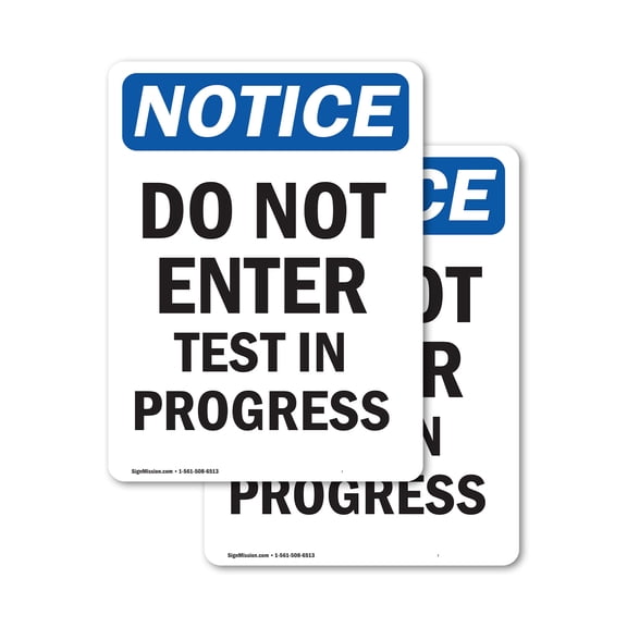 (2 Pack) Do Not Enter Test In Progress OSHA Notice Sign 5 Inch X 3.5 Inch Vinyl Label Decal Sticker Weather Resistant, UV Protected for Workplace, Business, and Construction Site, Made