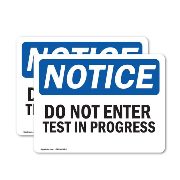 (2 Pack) Do Not Enter Test In Progress OSHA Notice Sign 5 Inch X 3.5 Inch Vinyl Label Decal Sticker Weather Resistant, UV Protected for Workplace, Business, and Construction Site, Made