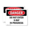 thumbnail image 1 of (2 Pack) Do Not Enter X-Ray In Progress OSHA Danger Sign 10 Inch X 7 Inch Indoor / Outdoor Rust-Free Aluminum Metal Signs for Workplace, Workshop, and Construction Site, Made in the USA, 1 of 8