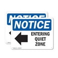 thumbnail image 1 of (2 Pack) Entering Quiet Zone [Left Arrow] OSHA Notice Sign 24 Inch X 18 Inch Plastic Sign, Weather Resistant, UV Protected for Workplace, Business, and Construction Site, Made in the, 1 of 8