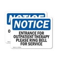 thumbnail image 1 of (2 Pack) Entrance For Outpatient Therapy Please Ring OSHA Notice Sign, 1 of 7