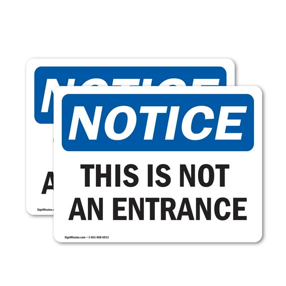 (2 Pack) This Is Not An Entrance OSHA Notice Sign 10 Inch X 7 Inch Indoor / Outdoor Rust-Free Aluminum Metal Signs for Workplace, Workshop, and Construction Site, Made in the USA