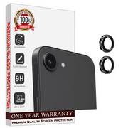 [ 2 Pack ] Entronix Metal Camera Lens Cover for iPhone 16e, HD Tempered Glass Lens Protector, Black