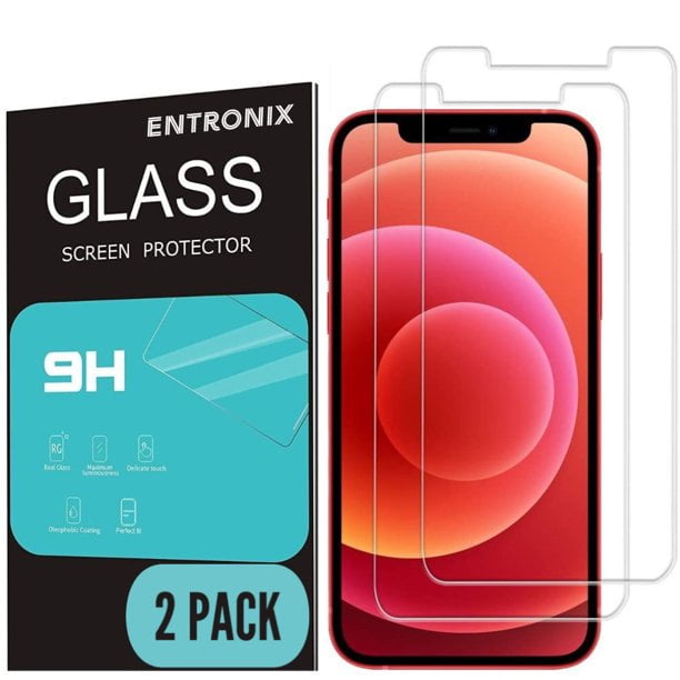 [2 Pack] Entronix Shield Protector for iPhone 12 Mini, 5.4 Inch