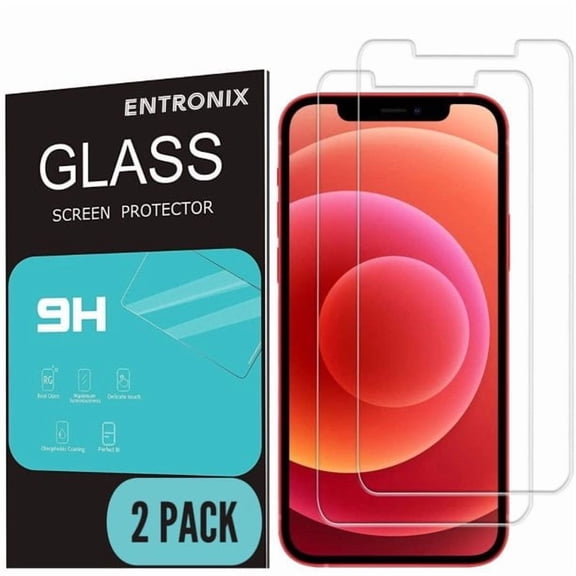 [2 Pack] Entronix Shield Protector for iPhone 13 Pro/iPhone 13, 6.1 Inch Tempered Glass Screen Protector, Anti-Scratch, Anti-Fingerprint, Bubble Free