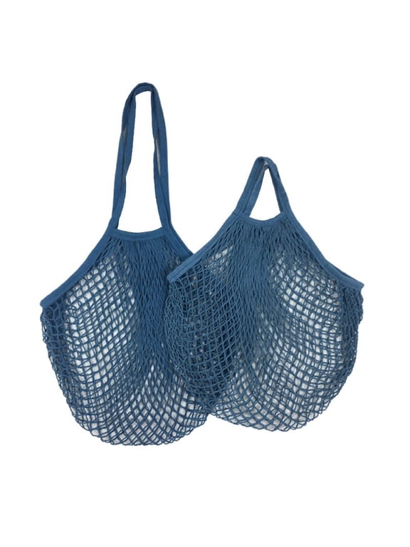2 Pack Environmentally Friendly Cotton Mesh Eye Bag, Breathable, Anti Mold, Reusable, Supermarket Shopping, Beach Travel