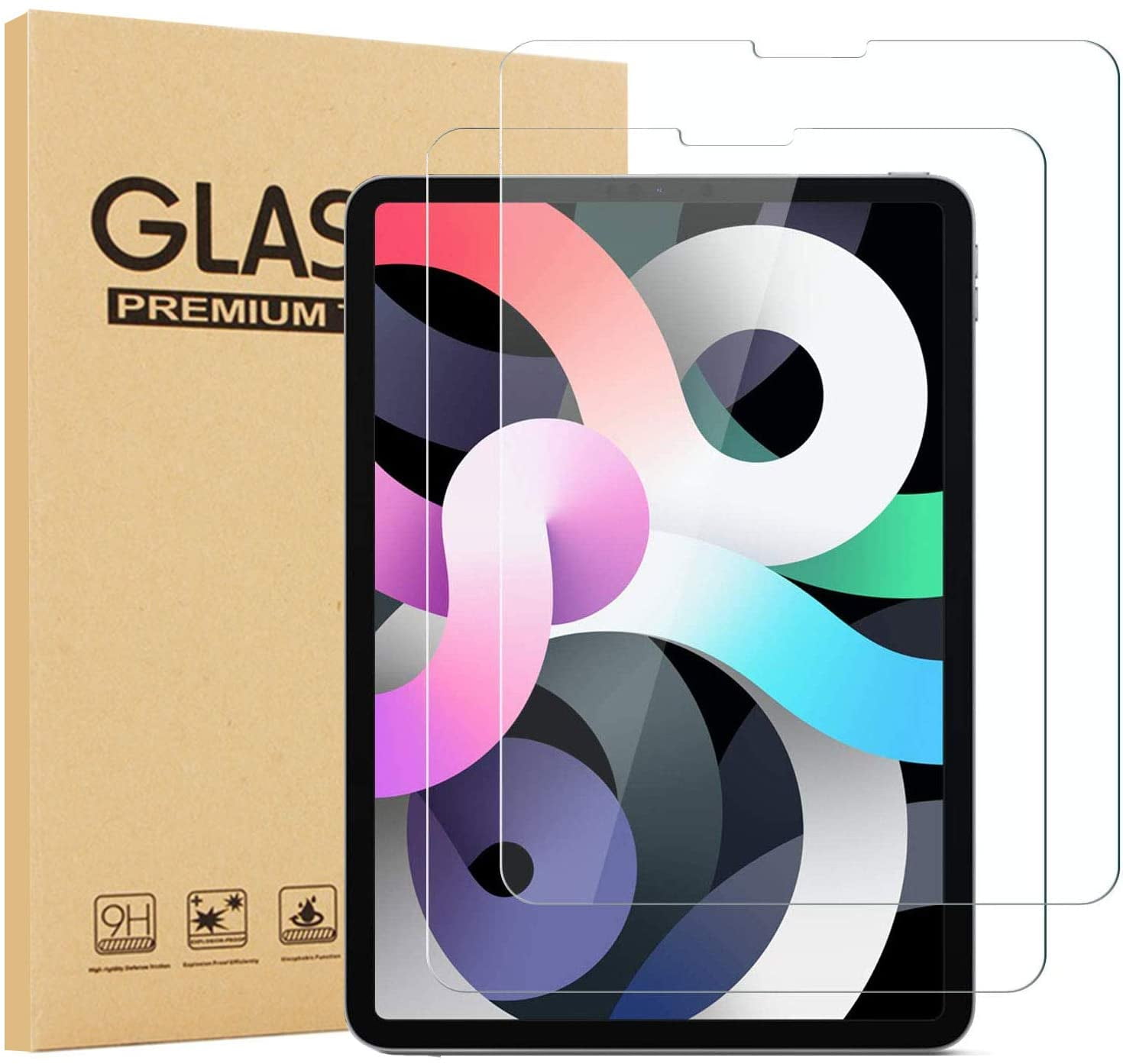 2 Pack EpicGadget Glass Screen Protector for iPad Air 5 (5th Gen, 2022), iPad  Air 4 (4th Gen, 2020) Ultra Clear Anti Bubble Anti Scratch 9H Hardness Tempered  Glass Screen Film for