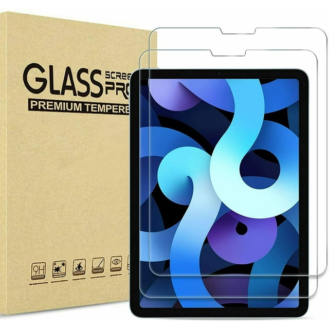 EpicGadget iPad Air 5 (2022) 2 Pack Screen Protector, Tempered Glass