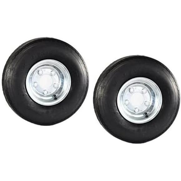 2-Pack Equipment Trailer Tire Rim 5.70-8 570-8 5.70X8 Load Range B 5 Lug Galvanized Wheel - 2 Year Warranty /Free Roadside