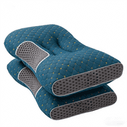2 Pack Ergonomic Contour Pillows, Delivers Reliable Neck & Shoulder Support, Adapts to All Sleeping Positions, Ideal for Back and Side Sleepers, Comfortable for Year-Round Use