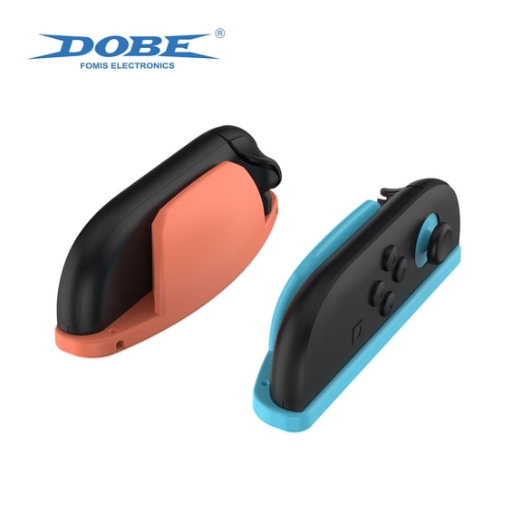 2 Pack Ergonomic Mouse Grip Stand for Nintendo Switch 2 Joy-Con Left & Right Controllers, ABS Comfort Enhancing Game Handle Holder, Black & Orange Blue Lightweight Gaming Accessory 90g