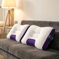 thumbnail image 1 of 2-Pack Ergonomic Pillows | Honeycomb Breathable Design, Soft Support, Washable & All-Season Use(purple white), 1 of 6