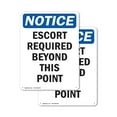 thumbnail image 1 of (2 Pack) Escort Required Beyond This Point OSHA Notice Sign 12 Inch X 18 Inch Plastic Sign, Weather Resistant, UV Protected for Workplace, Business, and Construction Site, Made in the, 1 of 8